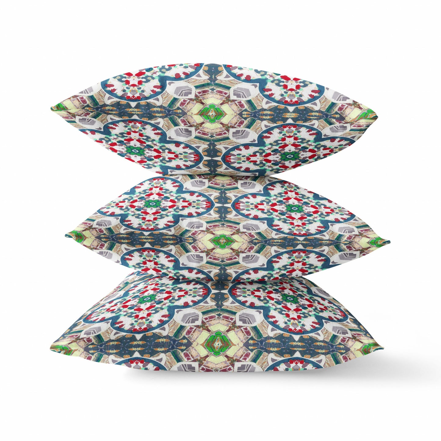 18"X18" Green And White Microsuede Quatrefoil Zippered Pillow