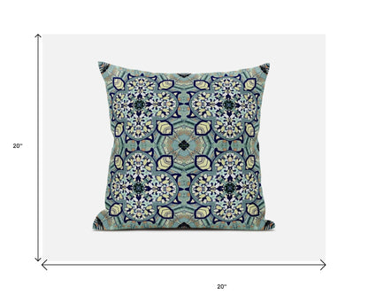 18"X18" Green Microsuede Quatrefoil Zippered Pillow