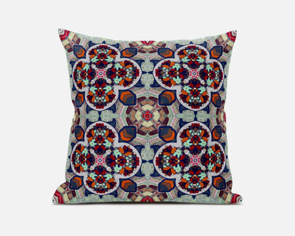 16"X16" Orange Red Microsuede Quatrefoil Zippered Pillow