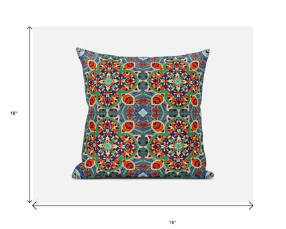 16"X16" Orange Microsuede Quatrefoil Zippered Pillow