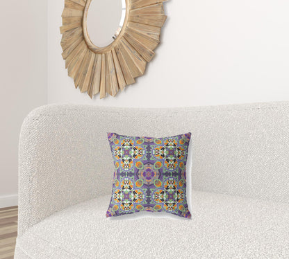 16"X16" Purple Microsuede Quatrefoil Zippered Pillow