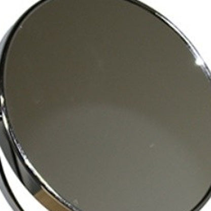 Silver Round Makeup Shaving Tabletop Metal Mirror