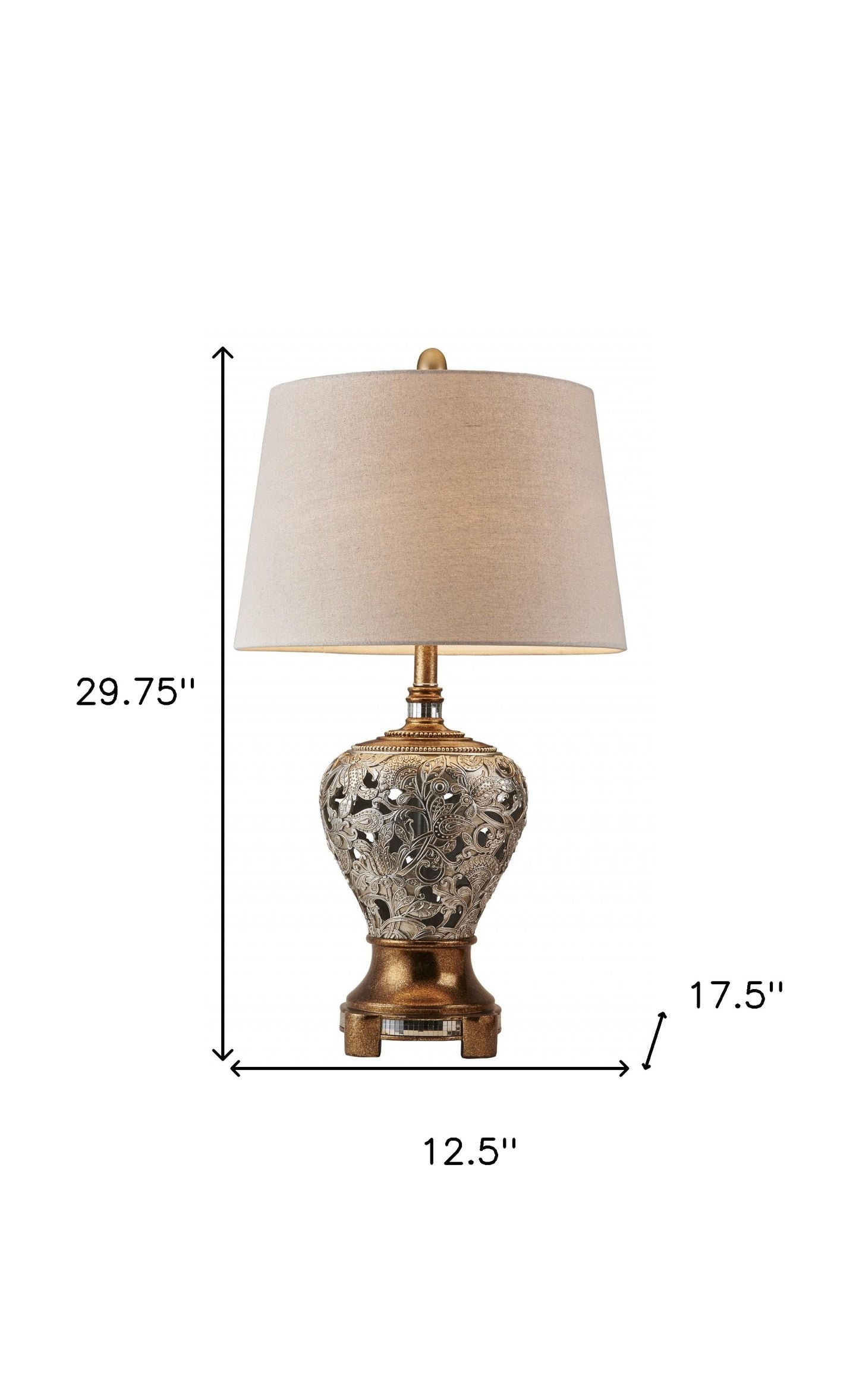 Primo Tall Silver and Gold Table Lamp