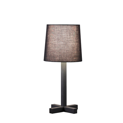 17" Black Bedside Table Lamp With Black Empire Shade