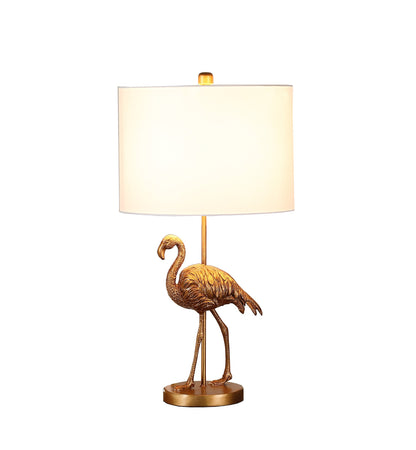 26” Antiqued Gold Resin Flamingo Table Lamp