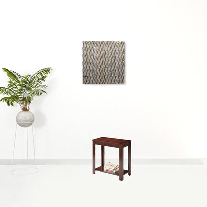 24" Brown End Table With Shelf