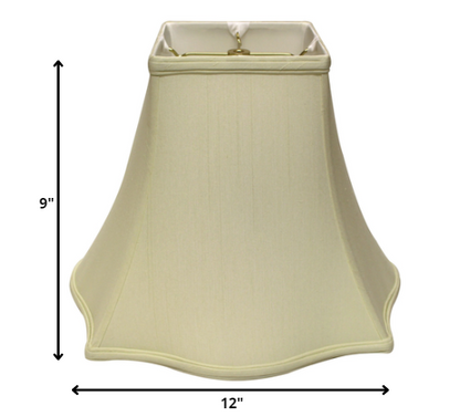 12" Ivory Premium Square Monay Shantung Lampshade