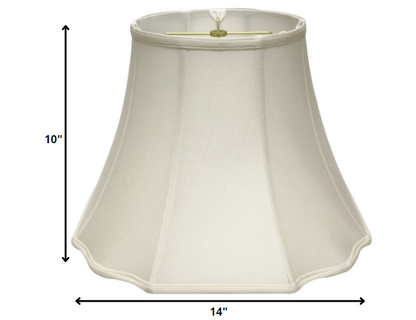14" White Octagon Monay Shantung Lampshade