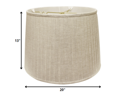 20" Cream Paperback Linen Lampshade with Side Pleats