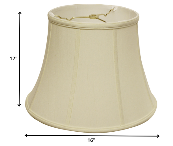 16" Ivory Altered Bell Monay Shantung Lampshade