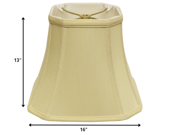 16" Antique White Slanted Square Bell Monay Shantung Lampshade