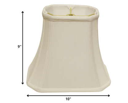10" White Slanted Rectange Bell Monay Shantung Lampshade