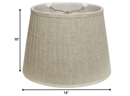 14" Cream Slanted Oval Paperback Linen Lampshade