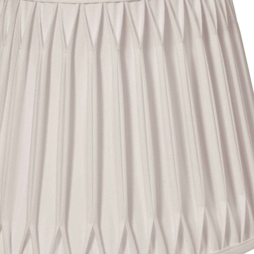12" Cream Oval Smocked Pleat Paperback Shantung Lampshade