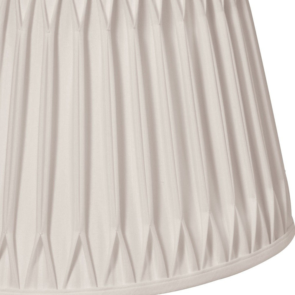 16" Cream Oval Smocked Pleat Paperback Shantung Lampshade