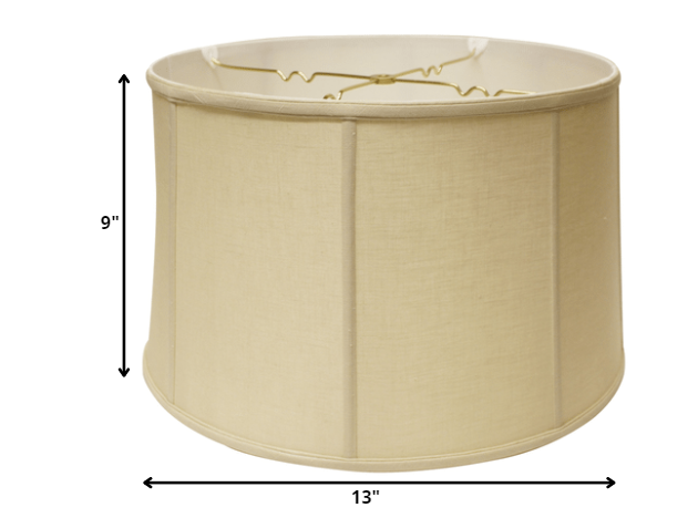 13" Pale Brown Throwback Drum Linen Lampshade