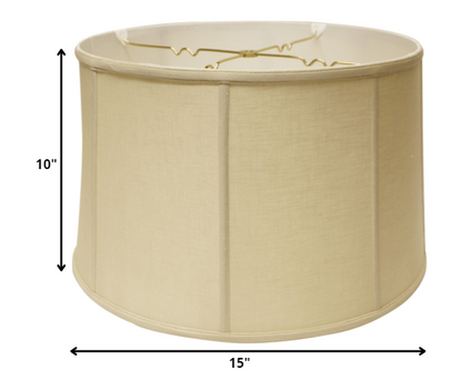 15" Pale Brown Throwback Drum Linen Lampshade