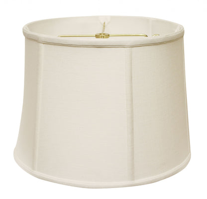 15" White Throwback Drum Linen Lampshade