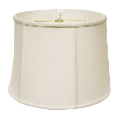 17" White Throwback Drum Linen Lampshade