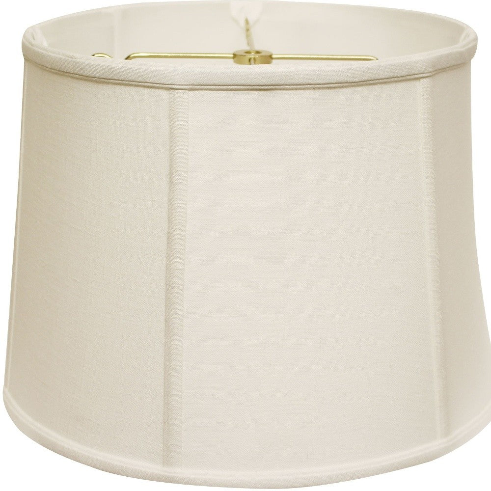 19" White Throwback Drum Linen Lampshade