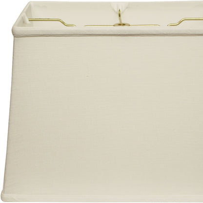 14" White Throwback Rectangle Linen Lampshade
