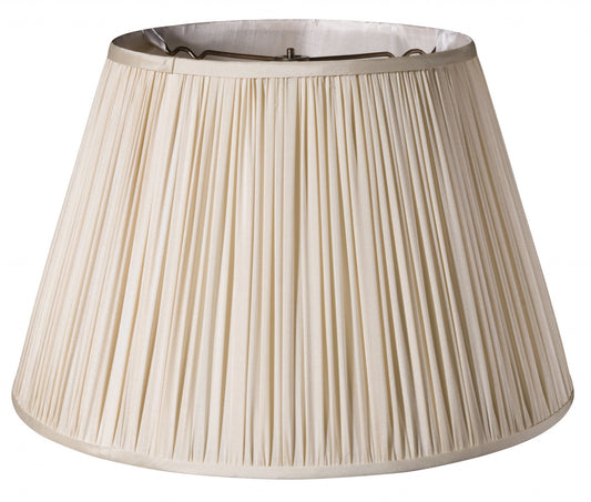 16" Pale Grey Slanted Paperback Pleated Tafetta Lampshade
