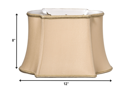 12" Vintage Gold Premium Oblong Shantung Lampshade