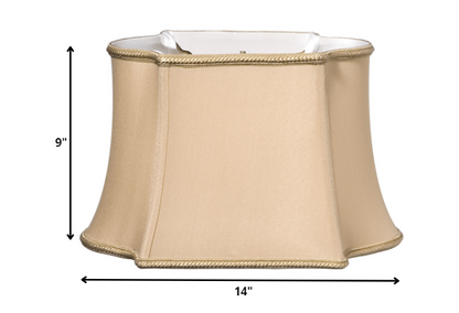 14" Vintage Gold Premium Oblong Shantung Lampshade