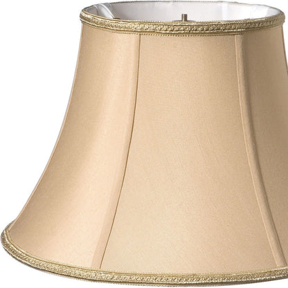 12" Vintage Gold Slanted Oval Paperback Shantung Lampshade