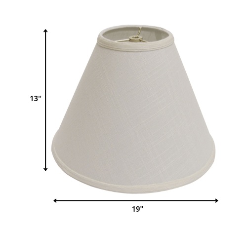 19" Off White Deep Cone Slanted Linen Lampshade