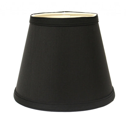 19" Black with White  Empire Slanted Shantung Lampshade
