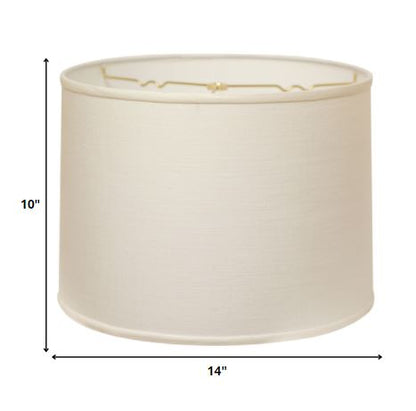 14" White Throwback Drum Linen Lampshade