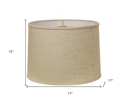 17" Light Wheat Throwback Drum Linen Lampshade