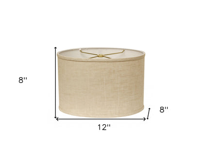 12" Light Wheat Throwback Oval Linen Lampshade