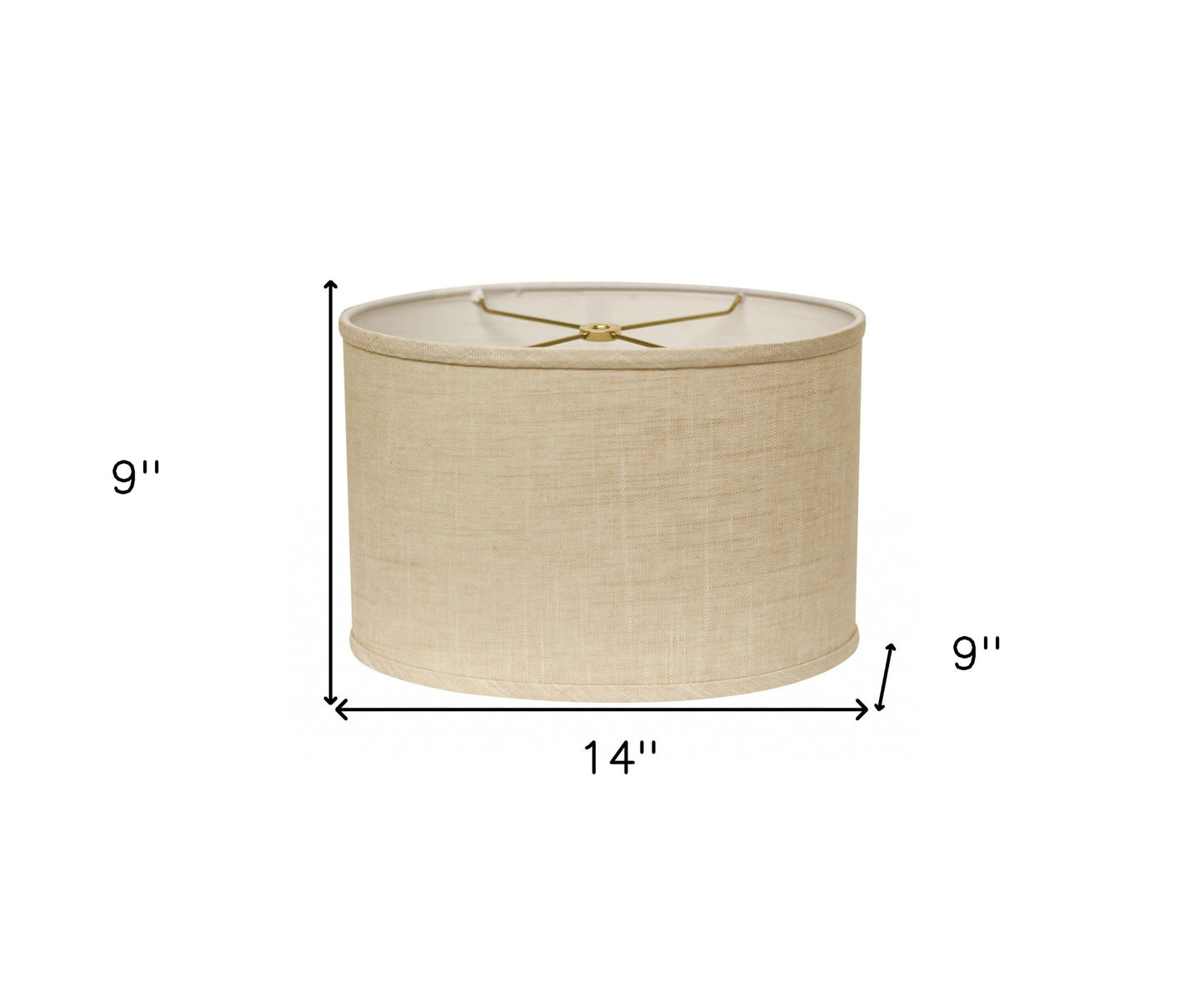 14" Light Wheat Throwback Oval Linen Lampshade
