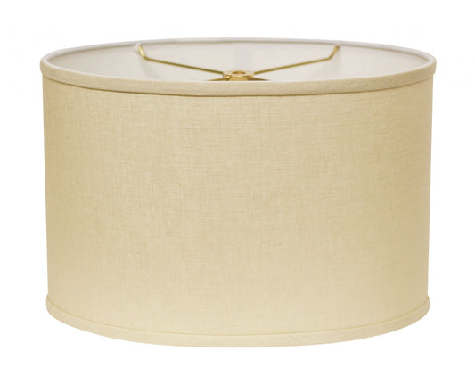 14" Parchment Biege Throwback Oval Linen Lampshade