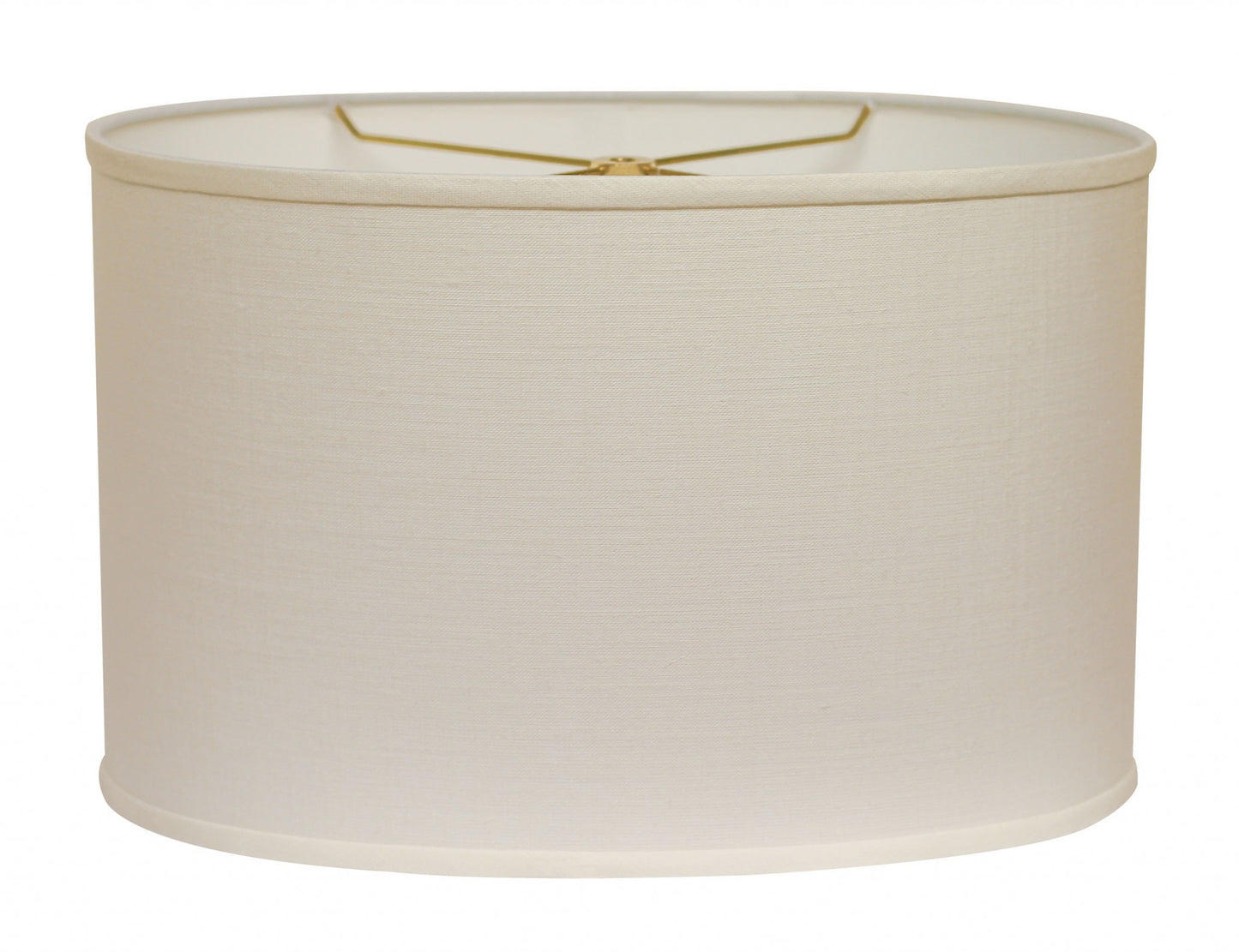 14" White Throwback Oval Linen Lampshade