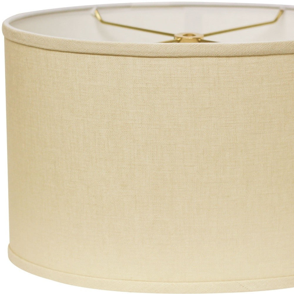 16" Parchment Biege Throwback Oval Linen Lampshade