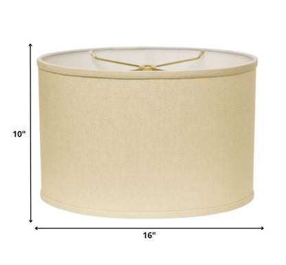 16" Parchment Biege Throwback Oval Linen Lampshade
