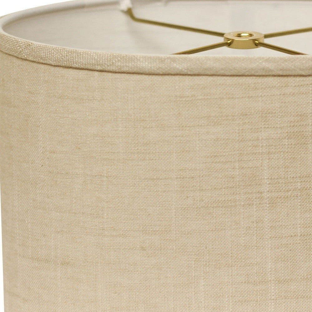 18" Light Wheat Throwback Oval Linen Lampshade