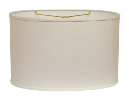 18" White Throwback Oval Linen Lampshade