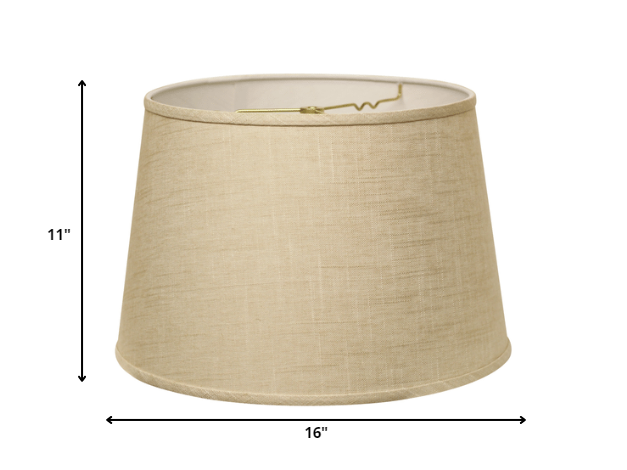 16" Light Wheat Rounded Empire Slanted Linen Lampshade
