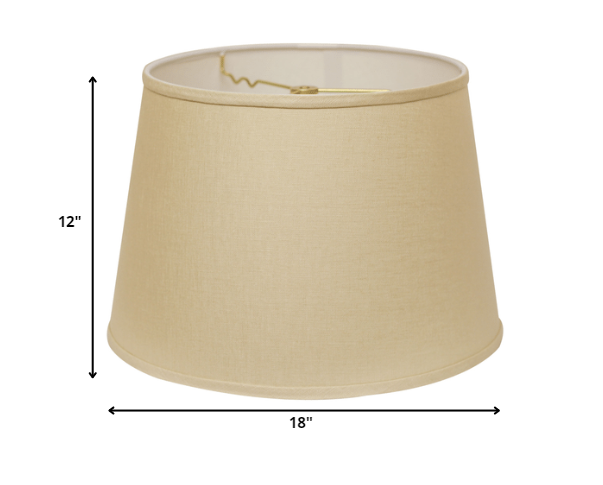 18" Parchment Biege Rounded Empire Slanted Linen Lampshade