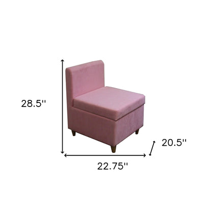 29" Mod Pink Mauve Microfiber Armless Accent Chair with Storage