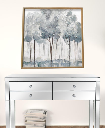Modern All Over Blue Gray Forrest Canvas Wall Art
