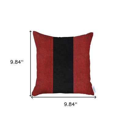 18" X 18" Black And Red Geometric Zippered Handmade Polyester Throw Pillow Cover