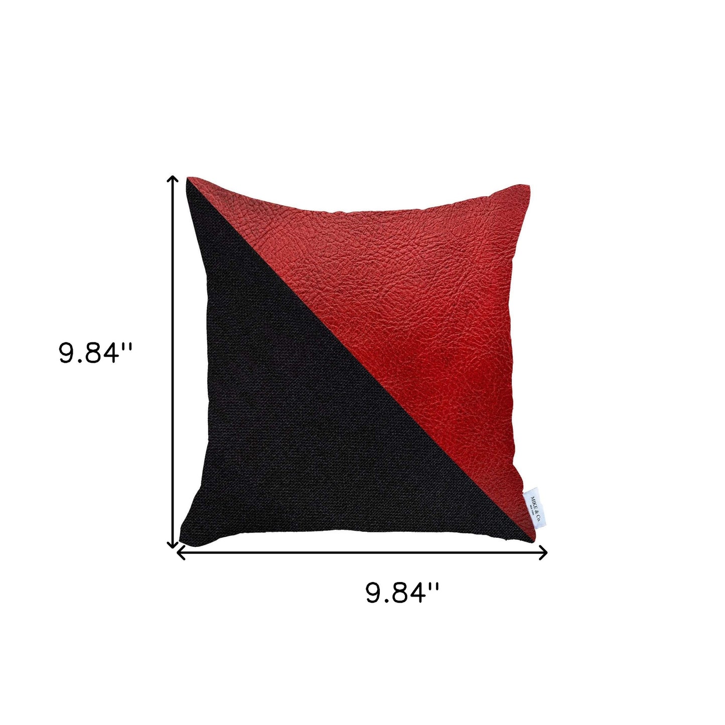 18" X 18" Black And Red Geometric Zippered Handmade Polyester Throw Pillow Cover