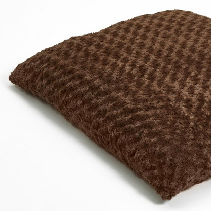 Brown 3" x 4" Lux Faux Fur Rectangle Pet Bed