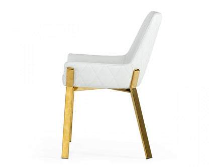 White Gold Dining Chair