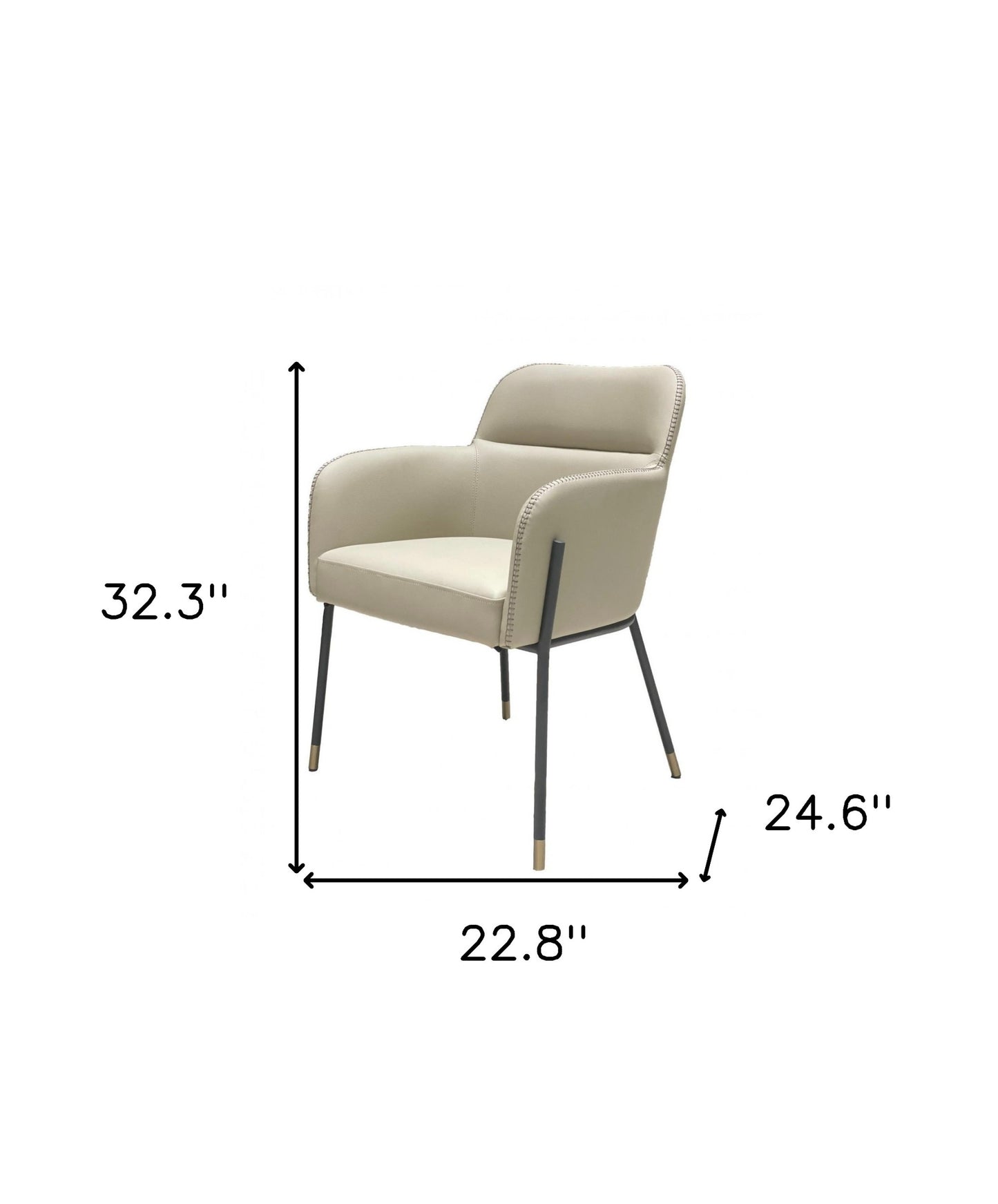Pale Gray Faux Leather Modern Dining or Side Chair